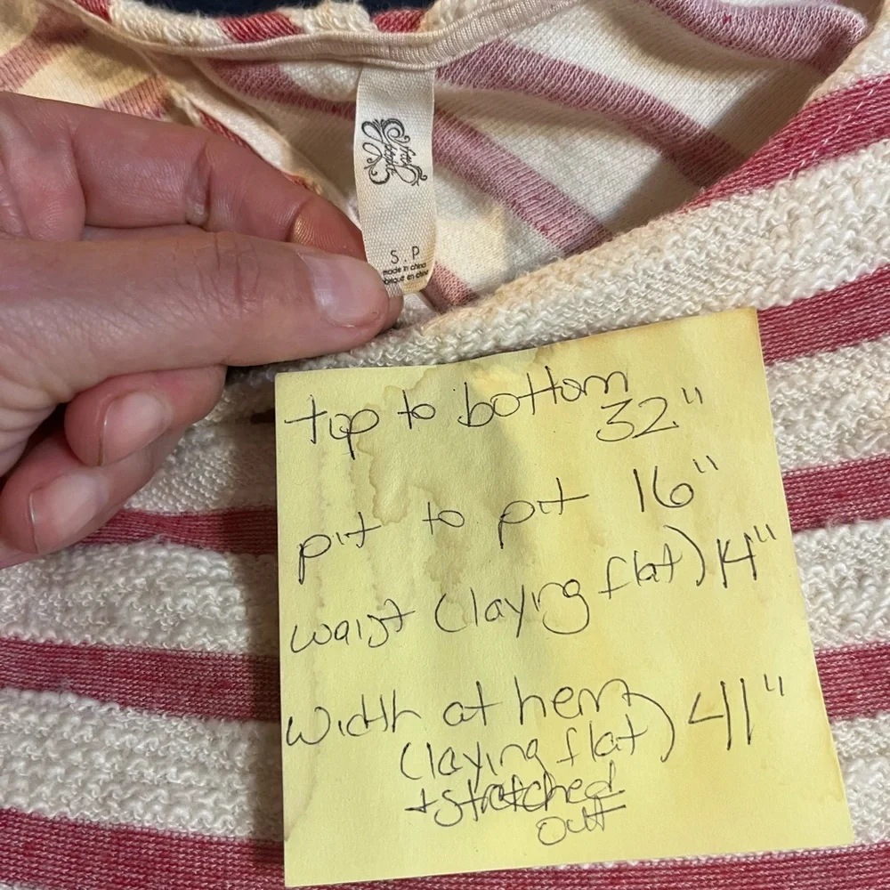 Free People Open Back Fit & Flare Dress With Pockets & Striped Boho Size Small - Picture 11 of 14